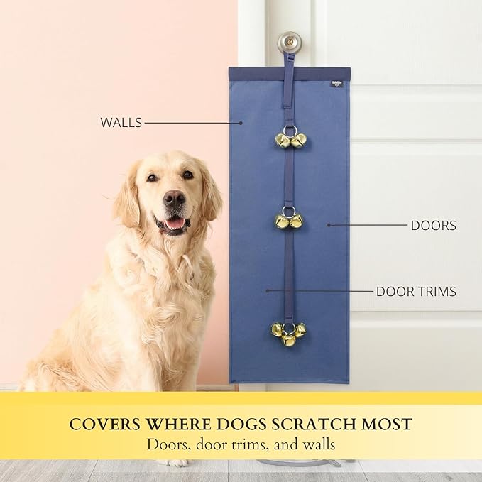 Anti-Scratch Dog Door Bell - Adjustable Puppy Potty Training Bells, Hanging Doorbell to Protect Doors & Trim