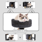 Large Cat Tree, 57.8" Tall, Dark Grey, Multi-Level Cat Furniture with Condos, Scratching Posts, Beds, Pompoms, Sisal Rope, Indoor, Durable
