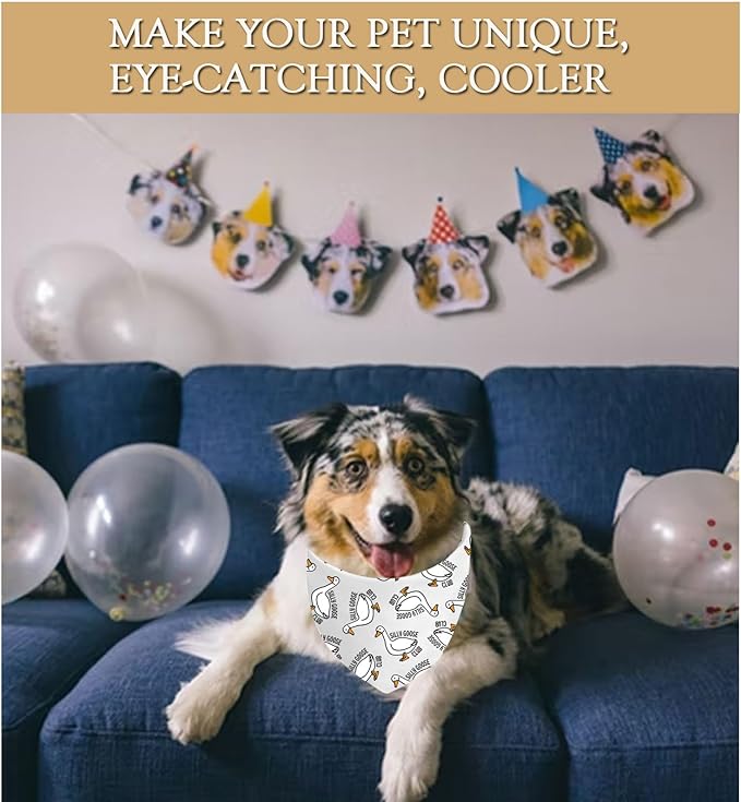 JXGZSO 1 Piece Silly Goose Triangle Dog Bandana Meme Goose Duck Merchandise (Silly Goose Dog)