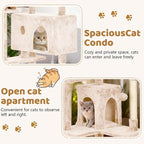 BestOffice 70 Inch Cat Tree, Multi-Level Cat Tower with Condo, Perches, Sisal Scratching Posts, Climbing Ladder,Indoor Activity Center Play House for Kittens & Adult Cats, Beige