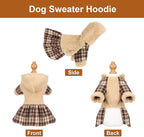 Dog Hoodie Dog Sweater Puppy Clothes for Small Dogs Boy Girl Pet Hoodies for Dogs Cold Weather Doggie Coats Fall Doggy Sweatshirt for Chihuahua Yorkie Cat Sweater Costumes, Khaki, XXS