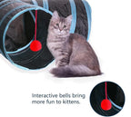 Cat Tunnel, Collapsible Tube with 1 Play Ball Kitty Toys, 3 Ways Cat Tunnels for Indoor Cats, Puppy, Kitty, Kitten, Rabbit