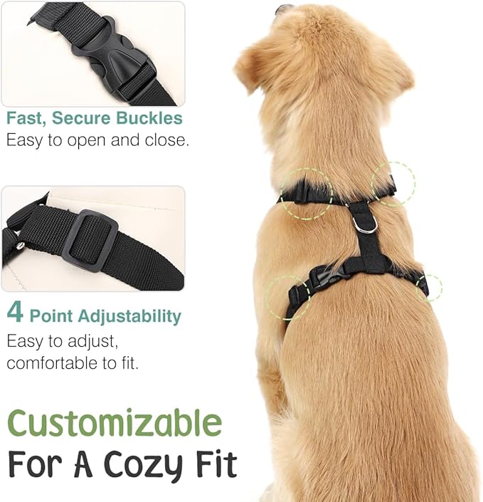 Dog Seat Belt, Safety Vest Dog Car Harness with Adjustable Buckle Dog Seat-Belt for Vehicle Nylon Pet Safety Seats Belts Heavy Duty(XL, Pink)