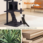 Cat Tree 69.3 inches Cat Tower for Indoor Cats Cat House with Replaceable and Removable Dangling Ball Cat Trees and Towers with Funny Toys, ASHY