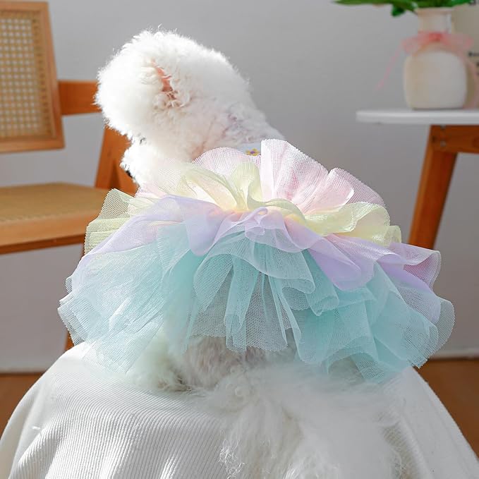 Furbabycare® Elegant Sweet Easter Puppy Dog Blingbling Princess Skirt Pet Dog Lace Cake Camisole Tutu Dress C-Easter Eggs X-Small
