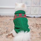 Warm Winter Pink Dog Sweater - Cold Weather Pet Clothes for Small Medium Large Dogs Indoor Outdoor, Soft Classic Knit Puppy Apparel Coat, Green, ML