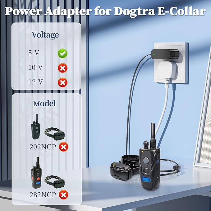 5V Charger for Dogtra Remote Training Collars Power Cord Replacement for Dogtra 200C 202C 280C 282C YS300 YS600 iQ Series Remote Training E-Collar Adapter