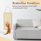 2 Pack Sisal Door Cat Scratching Mat Double Use Hanging Scratcher Wall Floor Mount Cat Scratch Mat Kitty Scratching Pad for Indoor Kitten with Hemp Rope, 7.87"x19.69"(Regular,Natural)