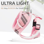 PUPTECK Soft Mesh Dog Harness and Leash Set Pet Puppy Cat Comfort Padded Vest No Pull Harnesses, Light Pink, L