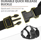 PUPTECK Small Dog Harness and Leash Set, No Pull Adjustable Puppy Cat Harness, Reflective Soft Mesh Pet Vest Small Sized, Black, S