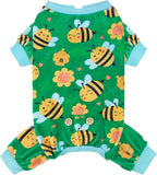 KYEESE Dog Pajamas Stretchy Pets Pjs Dog Pajamas Small Sized Dogs Velvet Pet Jammies Coat Comfy Dogs Clothes Soft Pet Onesie Costume Little Bee Pets Pjs, X-Large