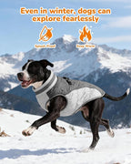 Dog Winter Coat for Small Dogs, Adjustable Puppy Warm Jackets in Cold Weather, Reflective Pet Fleece Vest with External Attachment Points, Zippered Cold-Weather Dog Winter Clothes, XS Black