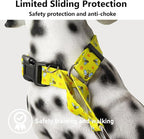 Martingale Collar for Dogs with Buckle No Pull Adjustable Nylon Limited Slip Training Dog Collars (Yellow Bee, Large)