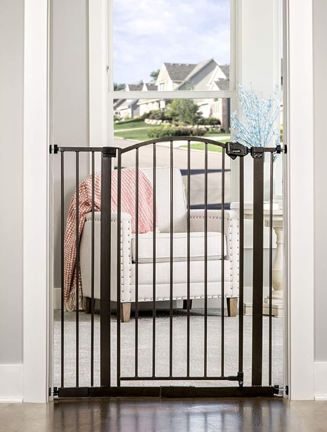 Regalo 36" Extra Tall Home Accent Arch Baby Gate for Doorways & Bottom of Stairs, Pressure Mount for Babies, Toddlers & Pets, Ages 6-24 Months, Tested & Safe, White