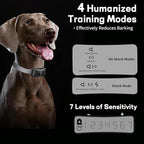 Anti-Bark Dog Training Collar, 4 Modes with 7 Sensitivity Levels, IP67 Waterproof, Rechargeable, Black