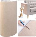 Cat Scratch Furniture Protector, 78.7"x15.8" Cat Scratching Mat, Trimmable Self-Adhesive Cats Claws Scratch Pads, DIY Carpet Mat Replacement for Cats Tree, Cats Wall Shelves, Khaki