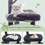 Globlazer Cat Tower for Indoor Adult Cats, 50-inch Heavy Duty Cat Tree House for Big Cats with Extra-Large Padded Platform, Sisal Scratching Board, 2 Large Condos, F50, Dark Grey