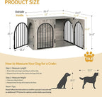 39.4" Wooden Dog Crate Furniture, Indoor Dog Kennel Dogs Cage for Small/Medium/Large Dogs, Heavy Duty Dog Crates Decorative Pet House End Side Table TV Stand, Greige Black DFC84105B
