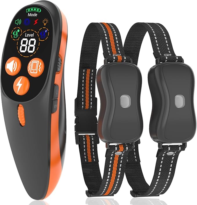 Dog Shock Collar with Remote Control - 4200 FT Remote Control Range, Color Screen Dog Training Collar with 3 Training Modes, 2 Rechargeable Waterproof E-Collar for Dogs Training 15-125LBS