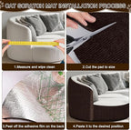 Cat Scratch Mat,118.5"x15.9" Trimmable Self-Adhesive Cats Scratch Carpet,Couch Protector from Cats Claw, Cat Scratch Furniture Protector, Indoor Furniture Protection for Chair, Wall,Sofa (Brown)