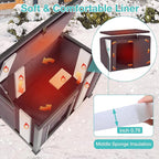 Heated Dog House Outdoor,Anti Bite Iron Frame Dog Kennel with Adjustable Temperature and Time,Insulated Weatherproof Outside Shelter for Feral Animal (Grey, M)