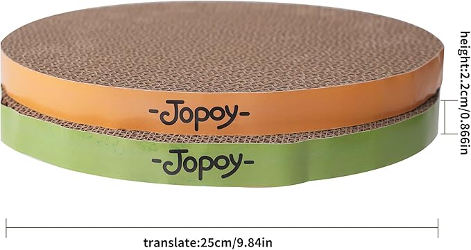 Round Cat Scratcher Replacement Pads -Circle Scratcher Pad Cardboard Cat Scratchers Refill 10 inch Diameter 7/8 inch Thickness(Green and Yellow Cardboard 4PCS)