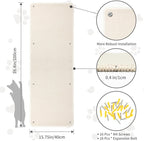 FHTONGE 39.4x15.8 Thickened Cat Wall Climbing Carpet with 16 Fixed Nails, Extra Large Tall Cat Scratch Pad for Wall, Wall Mounted Climbing Cat Scratcher for Furniture Couch Sofa Protector(MilkyWhite)