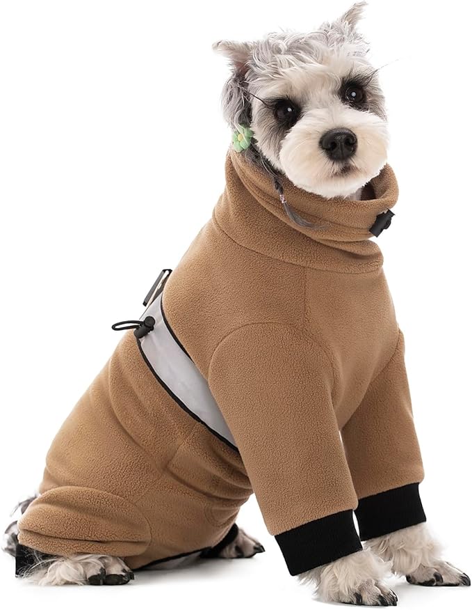 Dog Coats for Small Dogs, Polar Fleece Dog Pajamas Bodysuit for Small Medium Dogs, Dog Winter Jacket Dog Sweater Dog Vest for Small Dog, Dog Four-Legged Warm Clothes