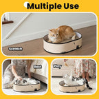 Cat Scratcher Box with 4 Cat Scratching Board Reversible Cat Scratch Pad, Heavy Duty Corrugated Cardboard Cat Bed Lounger Cat Scratchers for Indoor Cats, Protects Furniture,Kittens Gifts-Large