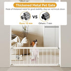 Dog Gate Indoor,18"-45" Adjustable Extra Wide Metal Short Dog Gate to Step Over, 18" Tall Small Pet Gate with 3 Extension Kits, Pressure Mounted for Doorways & Stairs