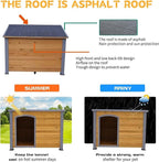 Extra Large Dog House Outdoor Weatherproof Wooden Dog Kennel Dog Houses for Large Dogs Outside Indoor Dog House Doghouse for Winter with Raised Feet, Natural