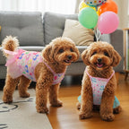 4 Pack Dog Slip Dresses Adorable Hand-Painted Pattern Puppy Dresses Summer Holiday Pet Clothes for Small Dogs (M)