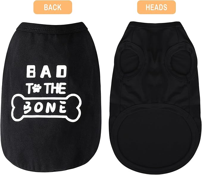 Discover Cozy Cotton Canine Wear: Soft, Lightweight, and Breathable Dog Shirt Vest with Eye-Catching Graphics(Bad to The Bone), Keeping Your Furry Friend Warm and Comfy! Grey 4XL