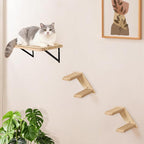 Cat Wall Steps 2-Pack, Two Step Cat Climbing Shelves, Wall-Mounted Reversible Stairway with Durable Sisal Scratching Rope, Ideal for Perching, Climbing, and Playing Furniture