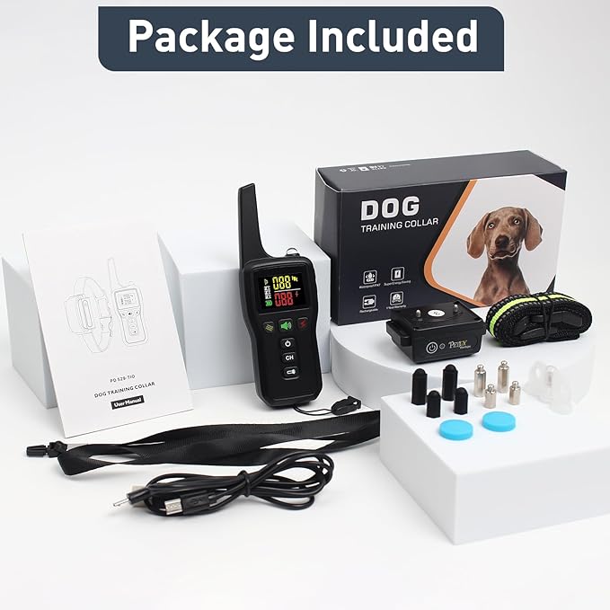 PetJoy Dog Bark Collar with Remote, Bark and Training Collar 2-in-1, Auto Bark Collar with Safe Shock (Level 1-100), Vibration (Level 1-100), Auto Mode (Sensitivity 1-5) and Beep
