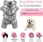 AOFITEE Dog Winter Coat, Waterproof Dog Jacket, Fullbody Dogs Winter Coat Snowsuit, Windproof Puppy Puffer Jacket Snow Suit with Legs, Pet Fleece Vest, Cold Weather Coats for Small Dogs, Silver XXL
