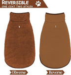 Malier Dog Winter Coat, Reversible Fleece Dog Cold Weather Coats, Windproof Warm Snow Puppy Jacket Vest Pet Clothes for Small Medium Large Dogs (Brown, X-Small)