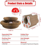 2-Pack Cat Scratcher Toy - Magic Organ Cat Scratching Board with Bell Balls for Indoor Cats Interactive Cardboard Cat Toy Scratcher Furniture Protection