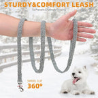KOOLTAIL Plush Small Dog Harness and Leash Set, Warm Fleece No Pull Puppy Vest for Winter, Lightweight Reflective Step in Pet Harness for Medium Sized Dogs Boy Girl Outdoor Walking Cute Soft, Gray S