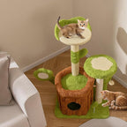 PETSITE Forest-Themed Cute Cat Tree, 36 Inches Tall with Sisal Scratching Posts and Board, Condo, Dangling Ball, and Spring Toy, Ideal for Indoor Small & Medium Cats (21.5 x 16 x 36 inches)