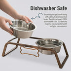 Loving Pets Elevated Dog Bowls – Raised Stainless Steel Dog Bowls with Steel Stand – Non-Skid, No Spill Feeder for Small, Medium & Large Dogs – Easy to Clean, Durable Raised Dog Feeding Station
