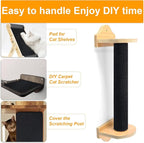Large Cat Scratching Mat, 118"x15.8" Self-Adhesive Scratch Furniture Protector, Trimmable DIY Wall Climbing Carpet, Couch Protector, Scratching Pad Replacement (Black, 118"x15.8")