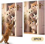 Nuxovilar Cat Scratch Pad 15.3x23.6 Inches Polyester Synthetic Fiber, Peeking Kittens Print, wall cat Scratcher, Scratching mat, Home Decor, Hallway, Living Room (2pcs)