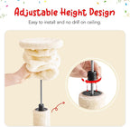 Cat Tree, Floor to Ceiling Cat Tower Adjustable Height [92.9-102.4 in=235-258cm], 7 Tiers Cat Climbing Play House with Scratching Post, Cozy Condo & Hammocks for Indoor Cats, Beige