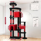 Globlazer Gothic Giant Cat Tree, 83 inch Goth Cat Tree for Indoor Cats Large Adult, XXL Cat Tower with 9 Scratching Posts for 20lb+ Heavy Duty Large Adult Cats, F83, Blood-Goth