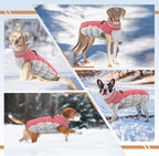 Dog Jackets for Medium Dogs,Medium Dog Coat,Warm Pet Winter Coat Zip Up Back,Waterproof Dogs Jacket with D-Ring,Pet Cold Weather Coats with Fleece Lined, Snowsuit Pug Boston Terrier,Pink,M