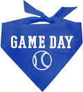 Game Day Dog Bandana | 100% Cotton Adjustable Triangle | Made in USA | Baseball| Sports | Biggest Fan | Game Day | Royal, One Size (1054)