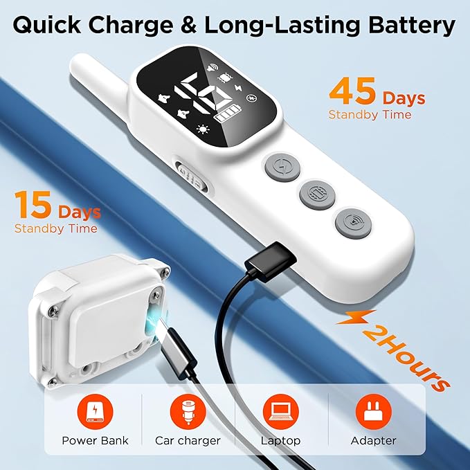 Dog Training Collar with Remote Control, 3300FT and 4 Training Modes Beep,Vibration,Safe Shock,LED Night Light,IPX7 Waterproof Rechargeable E-Collar for All Breeds (8-150 lbs)