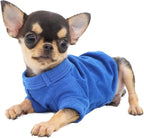 LOPHIPETS 100% Cotton Dog Tee Shirt for Small Dogs Teacup Chihuahua Yorkie Puppy Clothes-Blue/XS