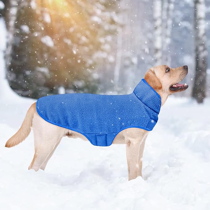 Malier Dog Winter Coat, Reversible Fleece Dog Cold Weather Coats, Windproof Warm Snow Puppy Jacket Vest Pet Clothes for Small Medium Large Dogs (Blue, X-Small)